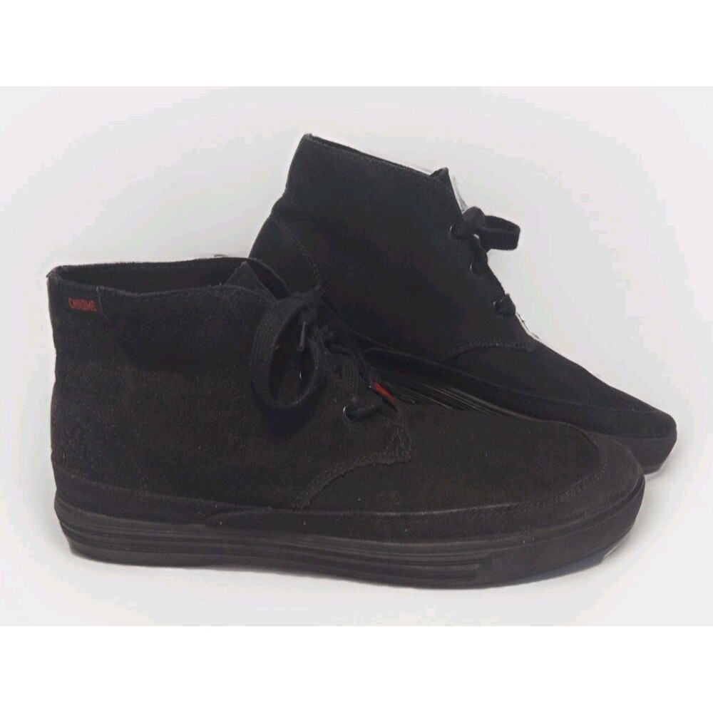 Chrome Mid Top Sneakers Mens Sz 8 Black Suede Chukka All Black Shoes BR 1215